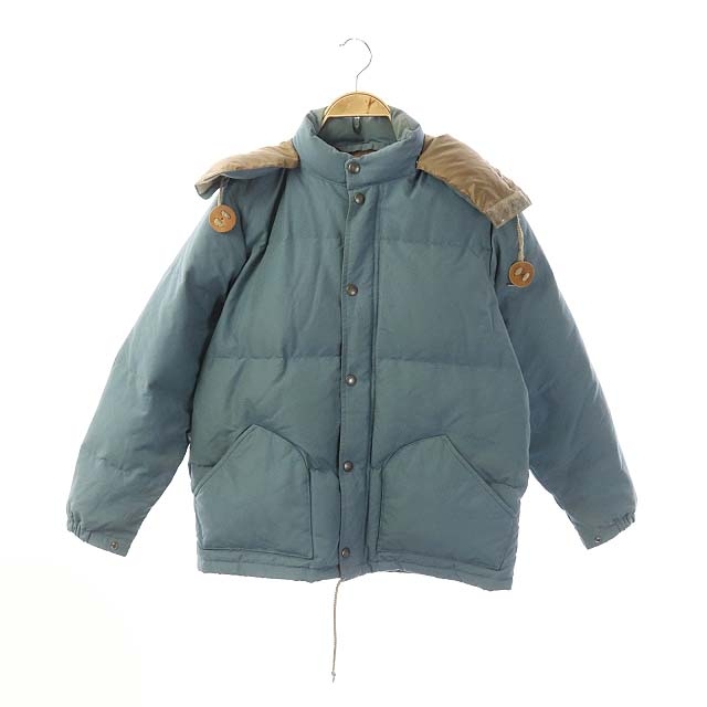 シェラデザイン Sierra Designs 60 40 フード付 ダウンジャケット アウター ジップアップ L 水色 ライトブルー ベージュ Do Os キッズ 170 ベクトルパーク