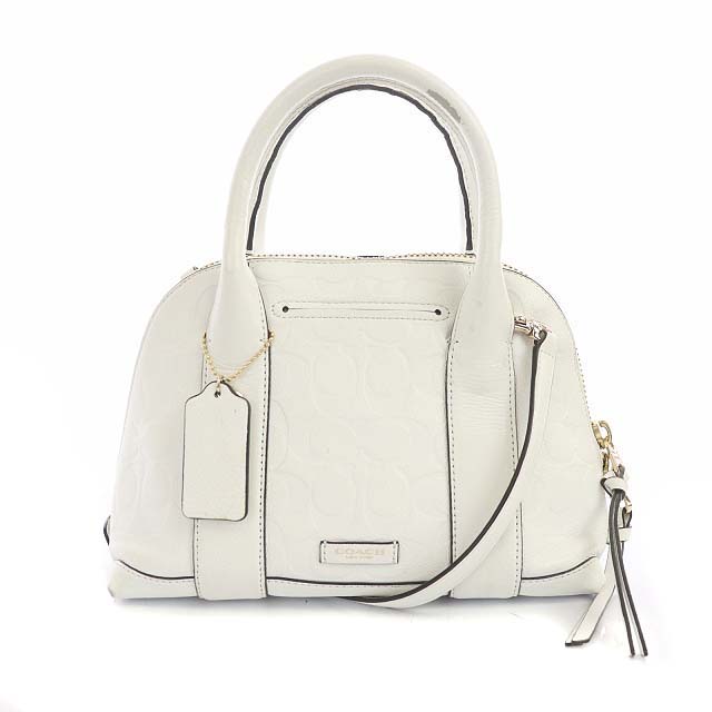 コーチ COACH ショルダーバッグ ハンドバッグ 2WAY シグネチャー 白 