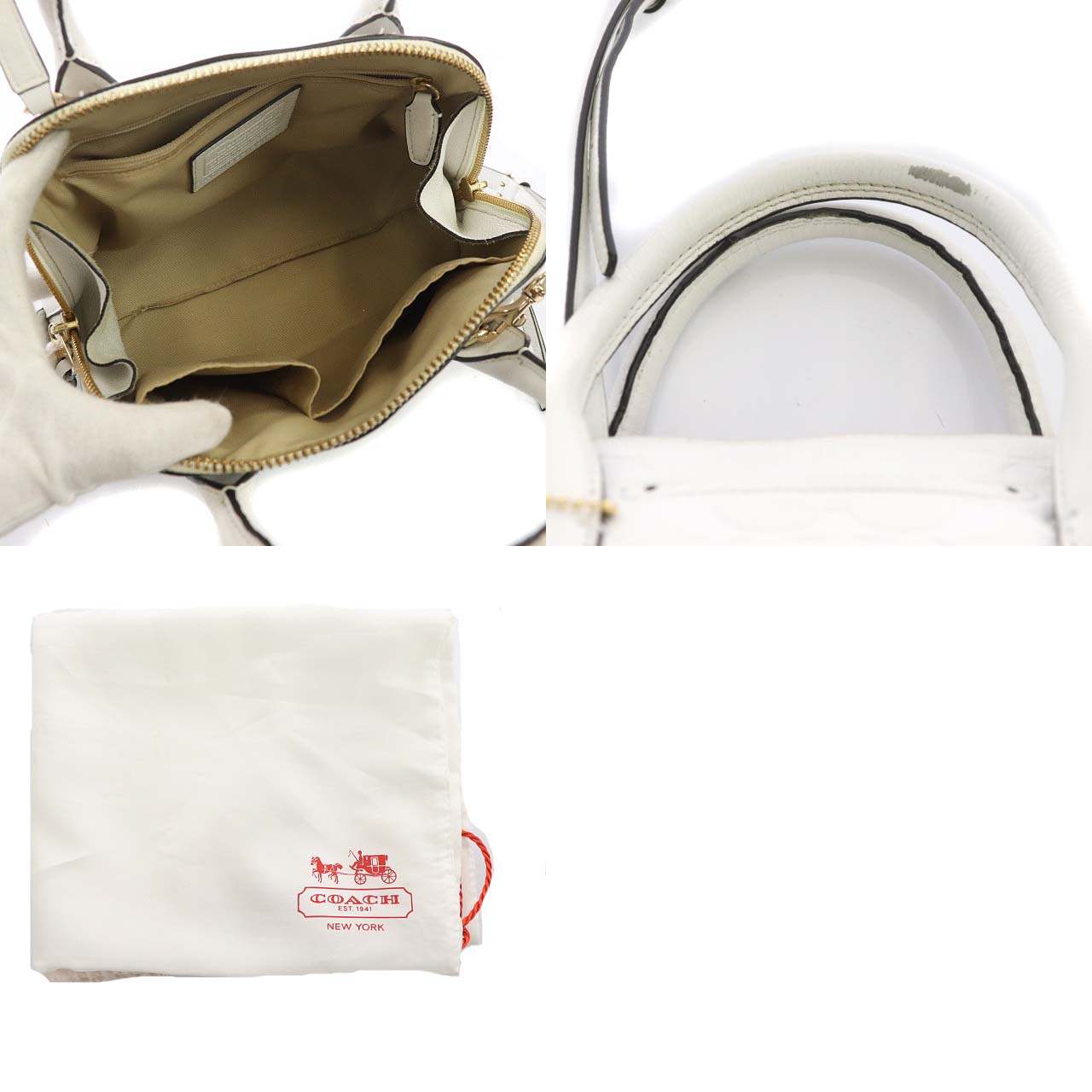 コーチ COACH ショルダーバッグ ハンドバッグ 2WAY シグネチャー 白 