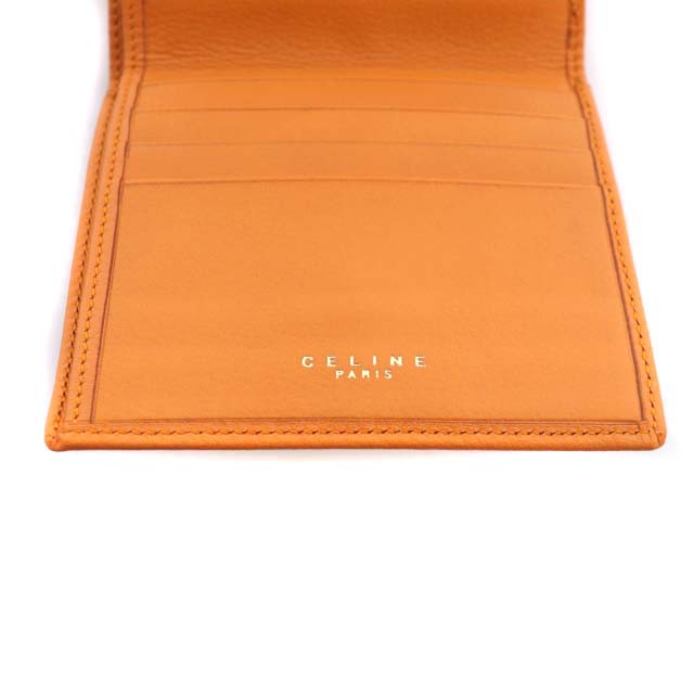 セリーヌ CELINE レザー ヴィンテージ Wホック サークルロゴ 二つ折り 