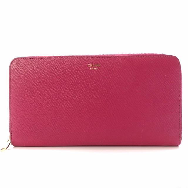セリーヌ CELINE 長財布 ラウンドジップ レザー ピンク /AO □OS 