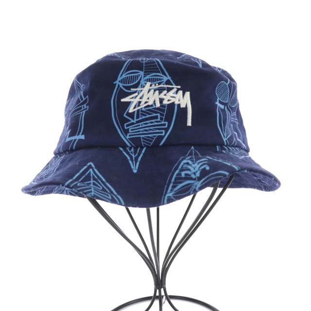 【新品未使用】STUSSY 総柄バケットハット STUSSY ステューシー スカル総柄 バケットハット ブラック 瑞穂