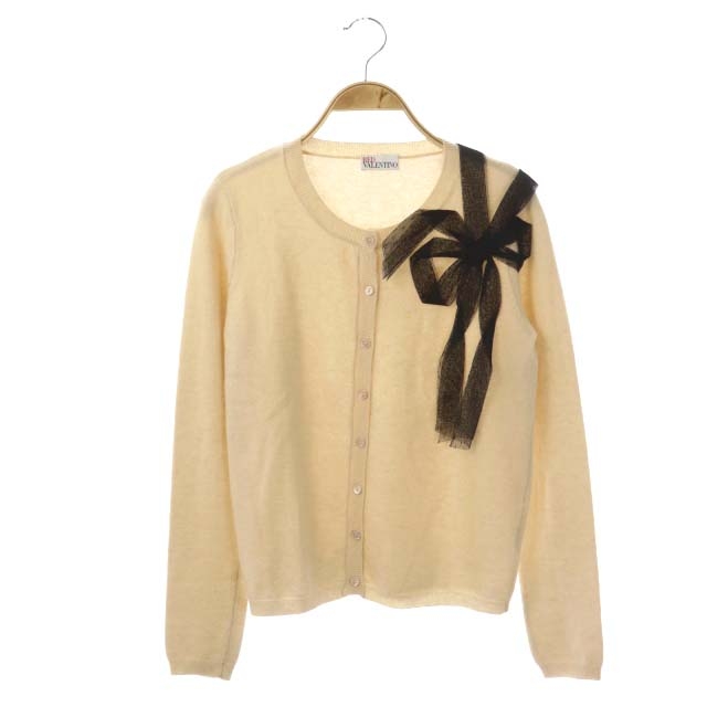 レッド ヴァレンティノ CM RED S VALENTINO □OS ウールリボンフリル 限定販売激安 レッドヴァレンティノ カーディガン カーディガン/ボレロ