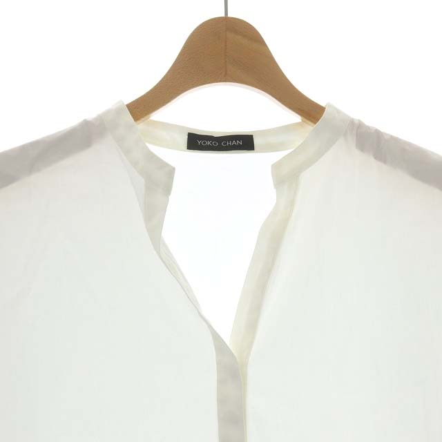 新品 YOKO CHAN アシンメトリー ノースリーブブラウス ヨーコチャン アウトレット価格比較 【YOKO 38 ホワイト コットン CHAN】ノースリーブカットソー シャツ/ブラウス(半袖/袖なし)