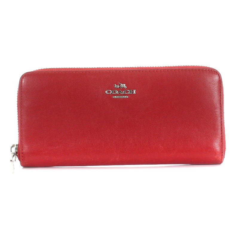 コーチ COACH 長財布 ラウンドファスナー レザー 赤 レッド /AK32 