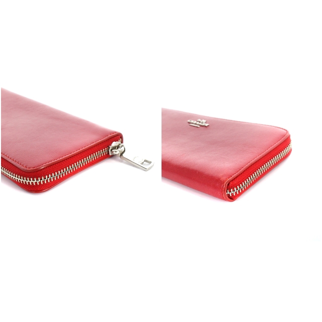 コーチ COACH 長財布 ラウンドファスナー レザー 赤 レッド /AK32