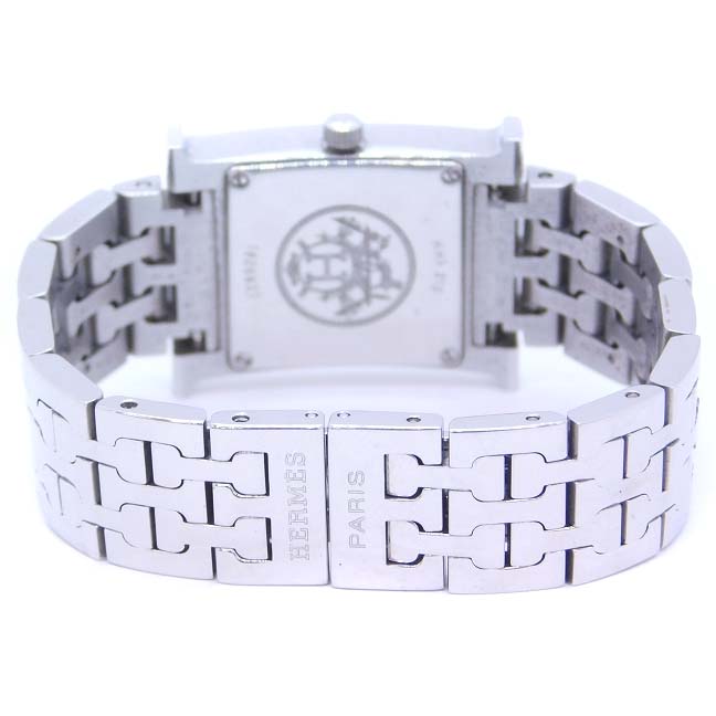 HERMES シルバー スクエアクォーツ時計