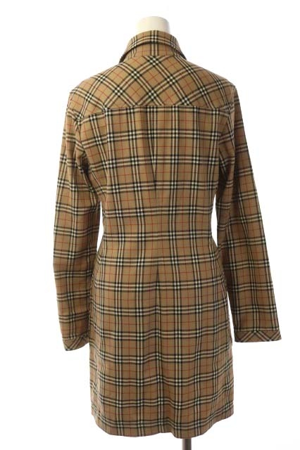 バーバリーブルーレーベル ウールコート ノバチェック レッド 38