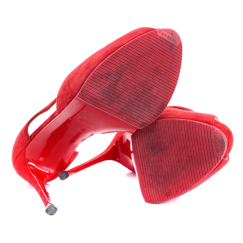 ルブタン Louboutin heels 36/23cm レッドスエード 06A