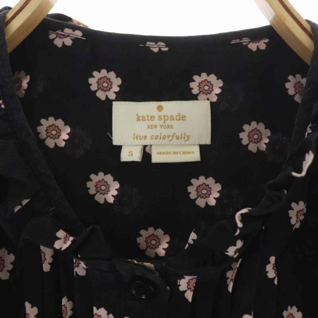 ケイトスペード KATE SPADE シルク 花柄 ノースリーブ ブラウス シャツ 