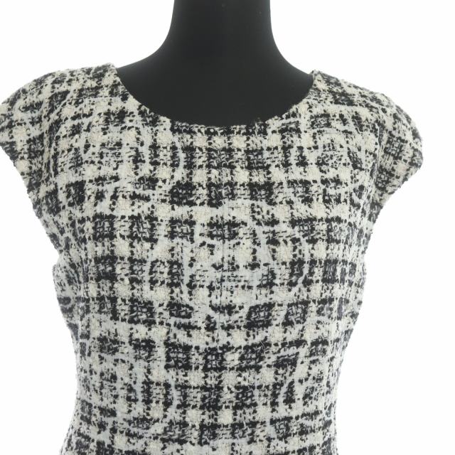 シャネル CHANEL 14S カメリア ツイードワンピース ロング ミモレ丈  