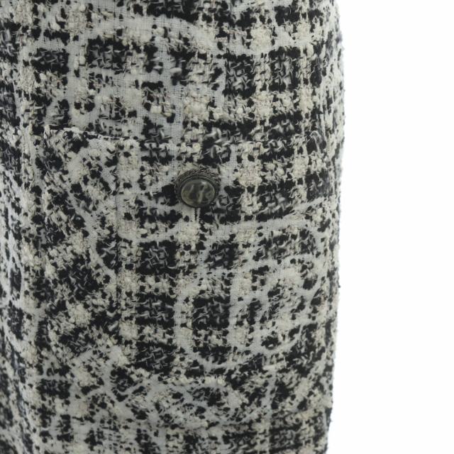 シャネル CHANEL 14S カメリア ツイードワンピース ロング ミモレ丈  