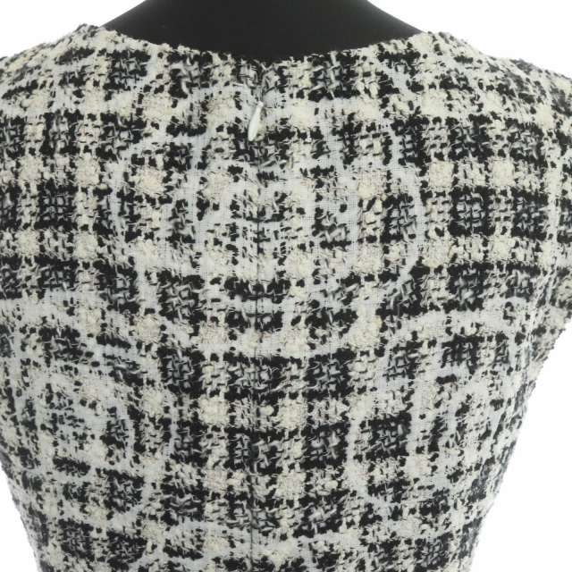 シャネル CHANEL 14S カメリア ツイードワンピース ロング ミモレ丈  