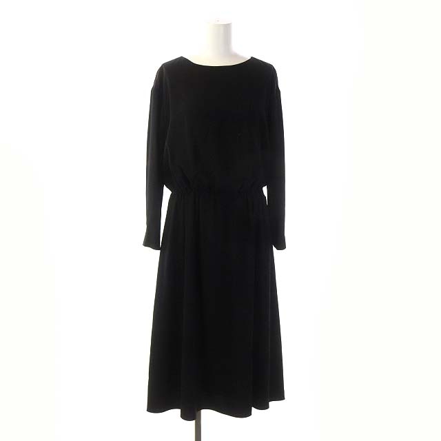 セオリーリュクス Theory Luxe ボートネックワンピース セミフレア ロング 八分袖 038 黒 ブラック Hs Os レディース 170 ベクトルパーク