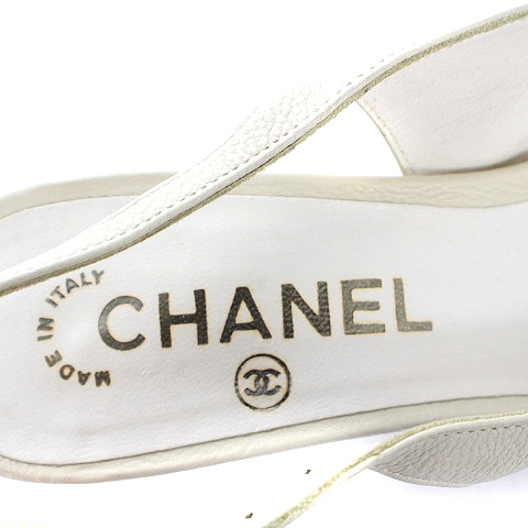 シャネル CHANEL ミュール サンダル レザー ステッチココマーク 36.5 