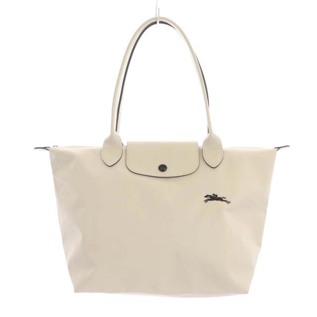 ロンシャン LONGCHAMP トートバッグ ナイロン ロゴ刺繍 ライトベージュ 