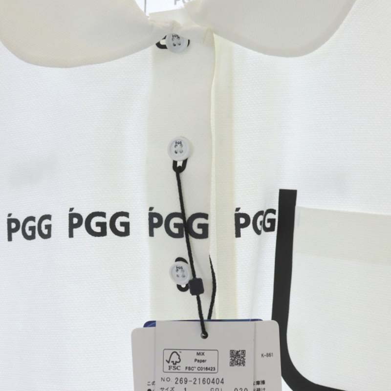 PGG】デニムライク 袖フリル ポロシャツ新品レディース