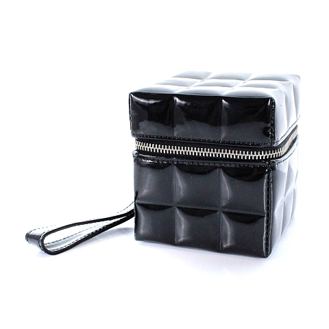 シャネル CHANEL チョコバー ポーチ キューブ型 キルティング パテント 