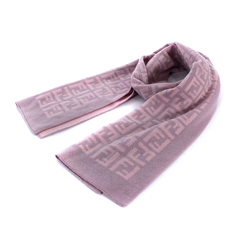 フェンディ FENDI マフラー ズッカ柄 ウール ピンク □OH /AK7 