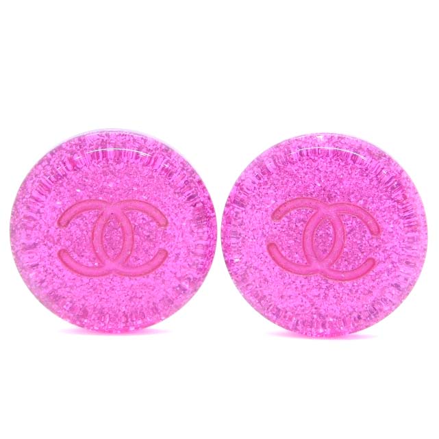 シャネル CHANEL ヴィンテージ イヤリング ラウンド ココマーク ラメ 