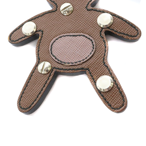 プラダ PRADA サフィアーノレザーチャーム キーホルダー くま