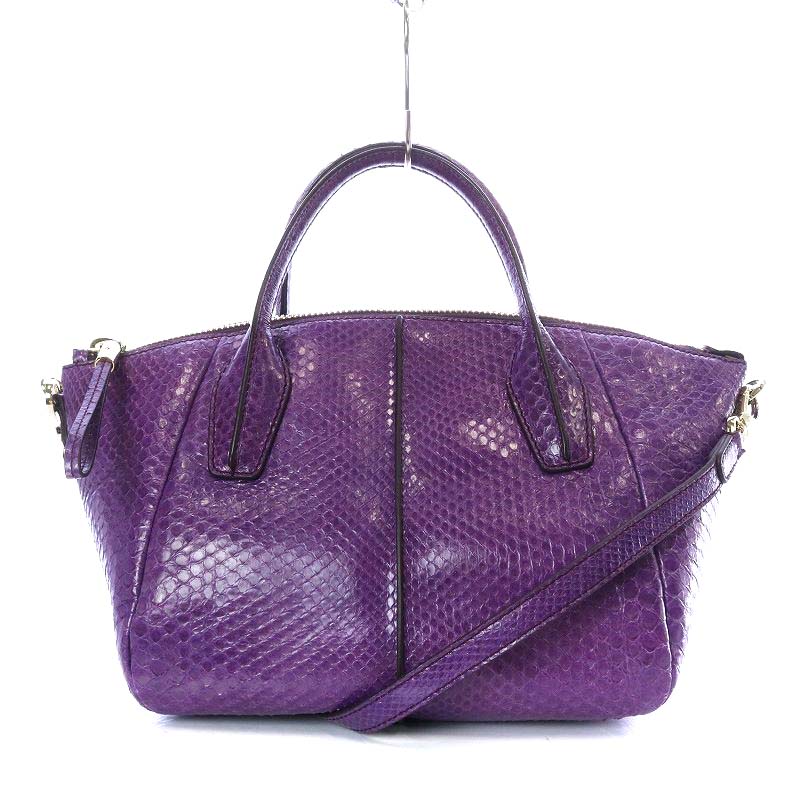 トッズ TOD'S リアルパイソン ハンドバッグ ショルダーバッグ