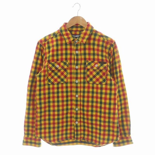 エクストララージ X-LARGE チェックネルシャツ 長袖 前開き M 黄 赤 緑 /CM ■OS ■SH メンズ エクストララージ X-LARGE チェックネルシャツ 長袖 前開き M 黄 赤 緑 /CM ■OS ■SH メンズ