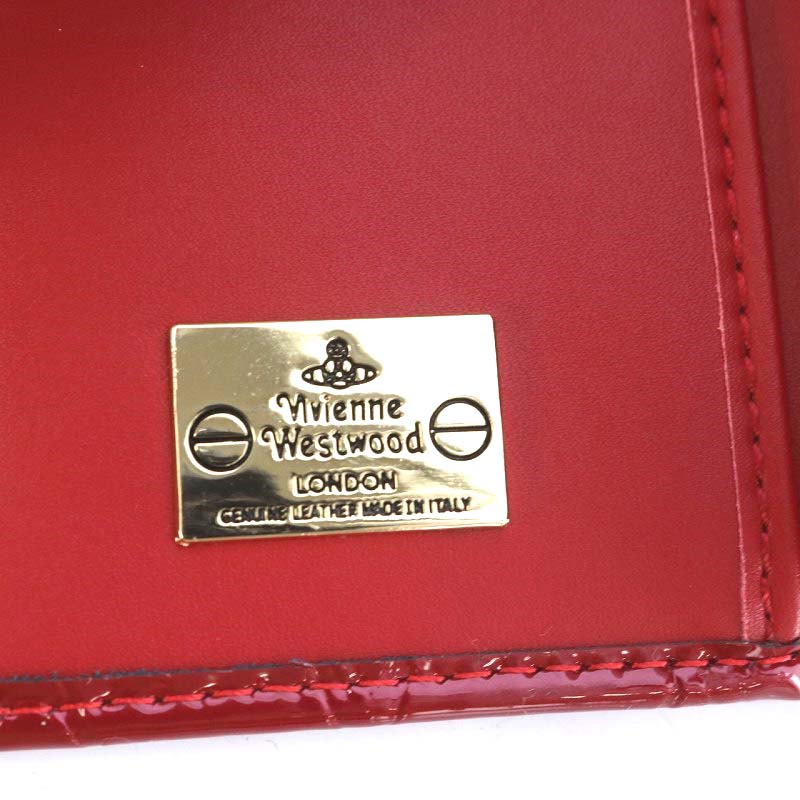 ヴィヴィアンウエストウッド 三つ折り財布 13VV110 エナメル レッド 旧い 