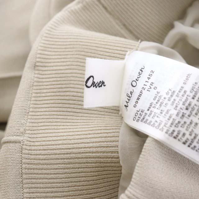 ミラオーウェン Mila Owen 21ss 接触冷感センターコバスリットニットパンツ ワイド イージー 0 アイボリー Cm Os レディース 170 ベクトルパーク