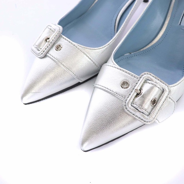 プラダ PRADA ベルトデザイン ポインテッドトゥ パンプス 35 22.5cm 