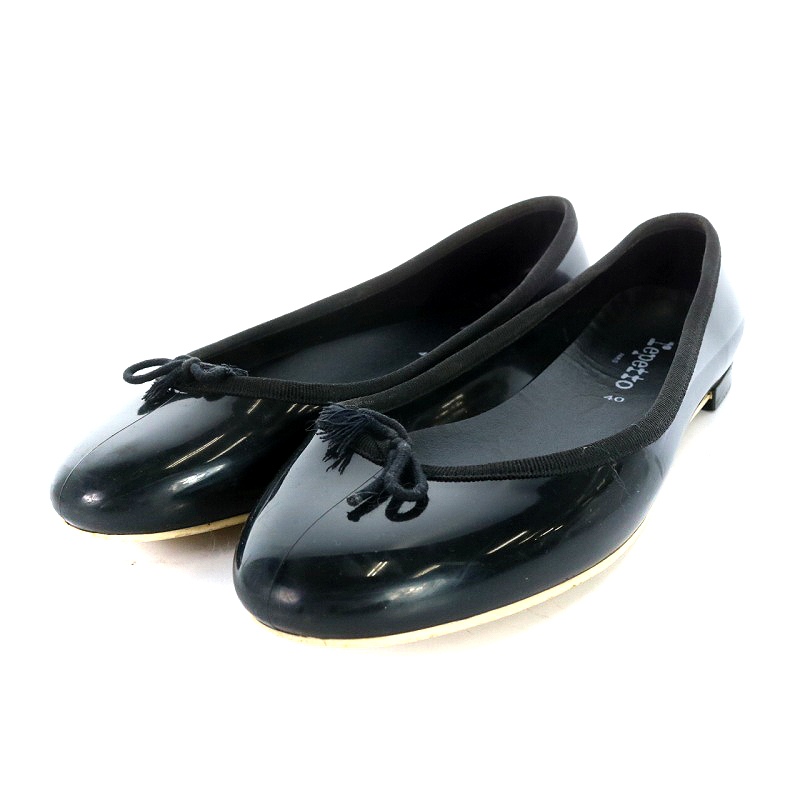 レペット Repetto バレエシューズ パンプス リボン エナメル 40 26cm 