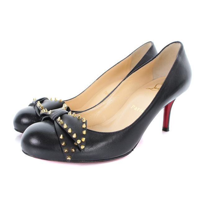 Christian Louboutin 黒リボン付きブーティ 36.5 Christian Louboutin 黒リボン付きブーティ 36.5