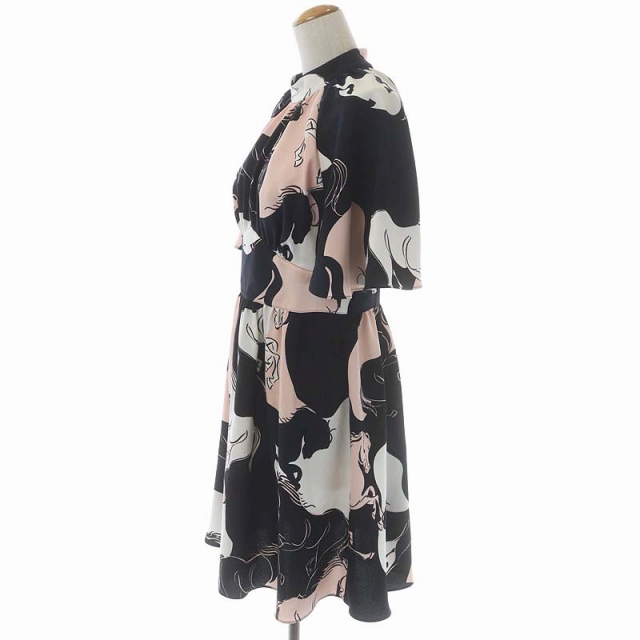 【kate spade/ケイトスペード】フレアワンピース　馬　ホース柄　Aライン kate spade/ケイトスペード】フレアワンピース 馬 ホース柄 A