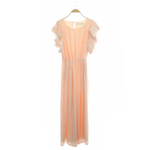 マーキュリーデュオ Mercuryduo フラワーモチーフラッフルロンパース オールインワン ワイドパンツ フレンチスリーブ クルーネック ビジュー F ピンク Do Os レディース 170 ベクトルパーク