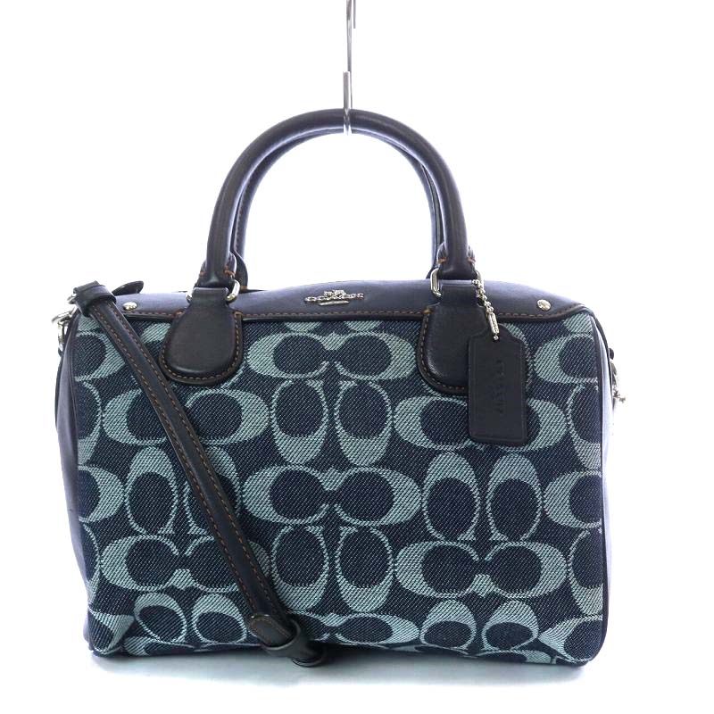 コーチ COACH ミニ ベネット サッチェル デニム シグネチャー ボストン 