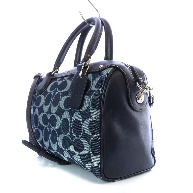 コーチ COACH ミニ ベネット サッチェル デニム シグネチャー ボストン
