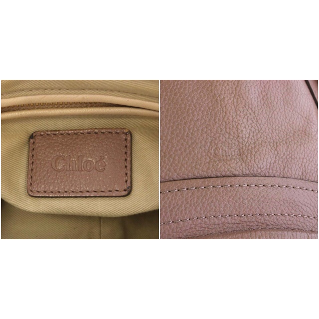 ピンクベージュ レザー クロエ　パラティ　2way ショルダー　ハンドバッグ クロエ CHLOE パラティ ハンドバッグ ショルダーバッグ 2way