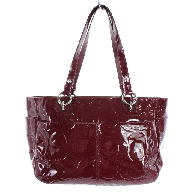 コーチ COACH トートバッグ ハンドバッグ ロゴ パテント エナメル 