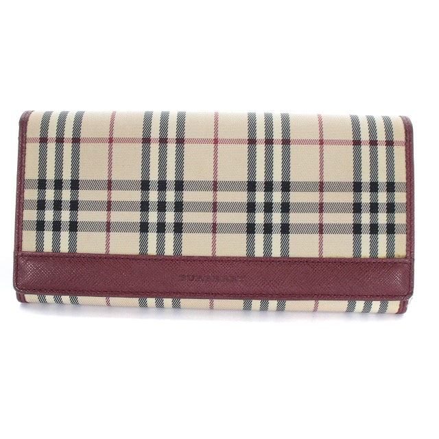 バーバリー BURBERRY 長財布 ノバチェック がま口 ロゴ べージュ 