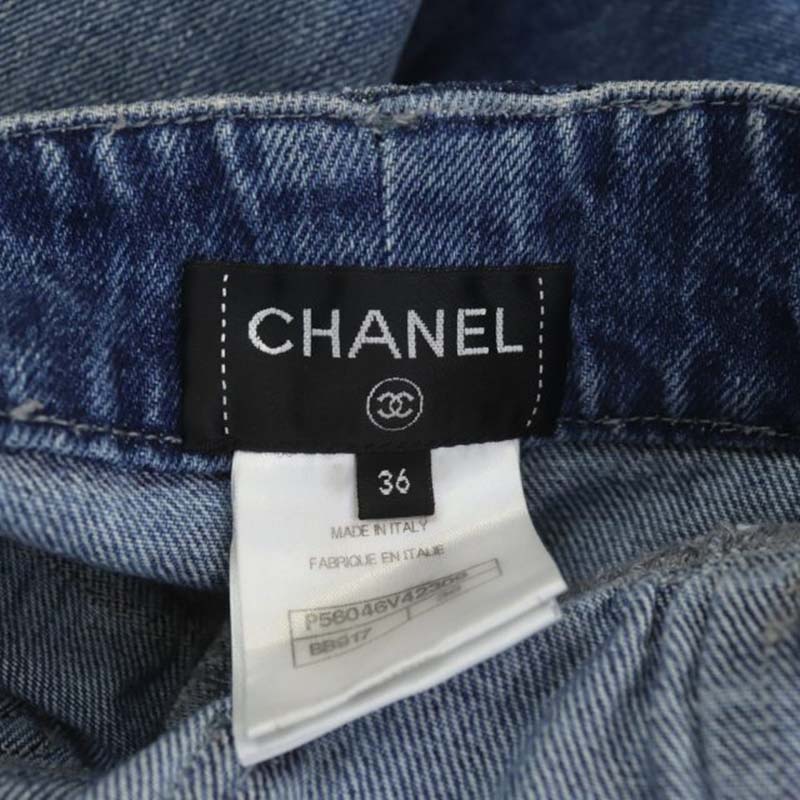 シャネルパンツ2017 シャネル CHANEL 2017年 デニムパンツ ココマーク ジーンズ