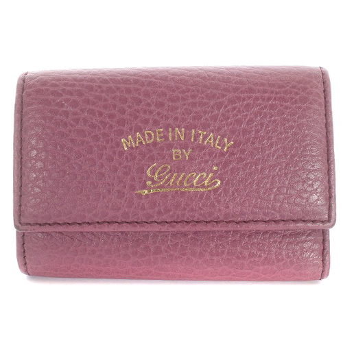 GUCCI]グッチ スイング レザー6連キーケース ピンク