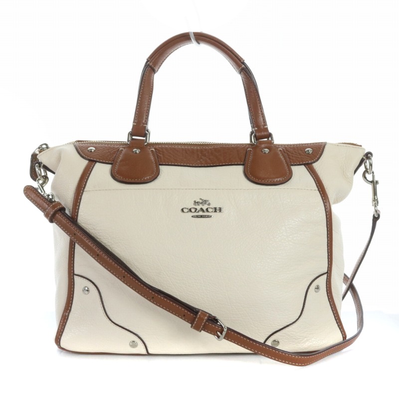 コーチ COACH トートバッグ ショルダーバッグ 2way レザー 白 ホワイト 