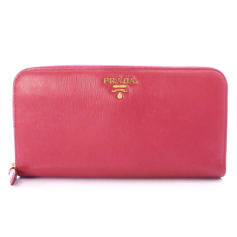 プラダ PRADA VITELLO MOVE 長財布 ラウンドファスナー レザー PEONIA  