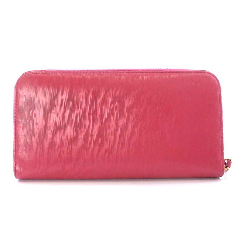 プラダ PRADA VITELLO MOVE 長財布 ラウンドファスナー レザー PEONIA  