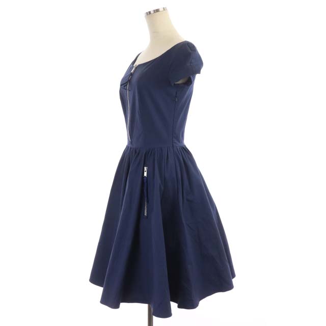 プラダ PRADA ワンピース ひざ丈 ジップアップ フロントジップ 半袖 36  