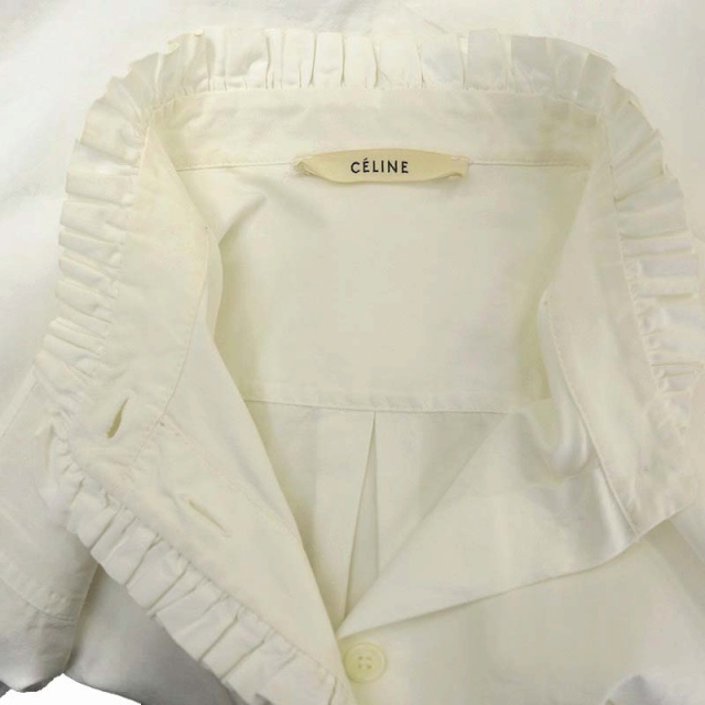 セリーヌ CELINE フィービーファイロ コットン フリル シャツ ブラウス 