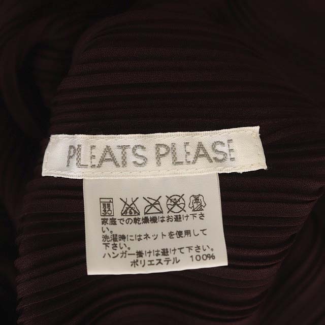 プリーツプリーズ PLEATS PLEASE イッセイミヤケ 上下2way プリーツ変形カーディガン ドルマン 茶 ブラウン /HK ■OS レディース