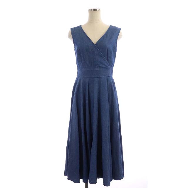 ダイアグラム グレースコンチネンタル Diagram Grace Continental デニムベルトワンピース フレア ロング ノースリーブ カシュクール 36 インディゴブルー Do Os レディース 170 ベクトルパーク