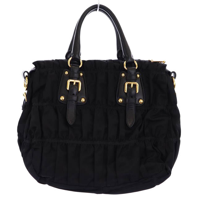 プラダ PRADA ナッパゴーフル トートバッグ ハンドバッグ ショルダー  