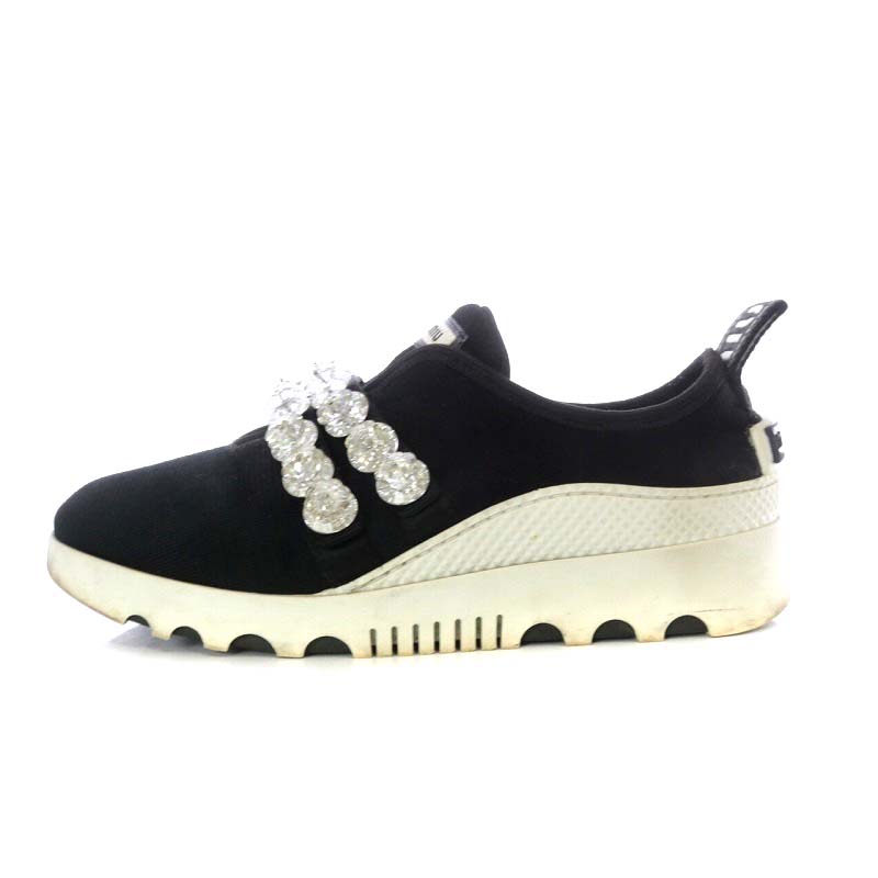 ミュウミュウ miumiu クリスタル スリッポン スニーカー ビジュー 36  